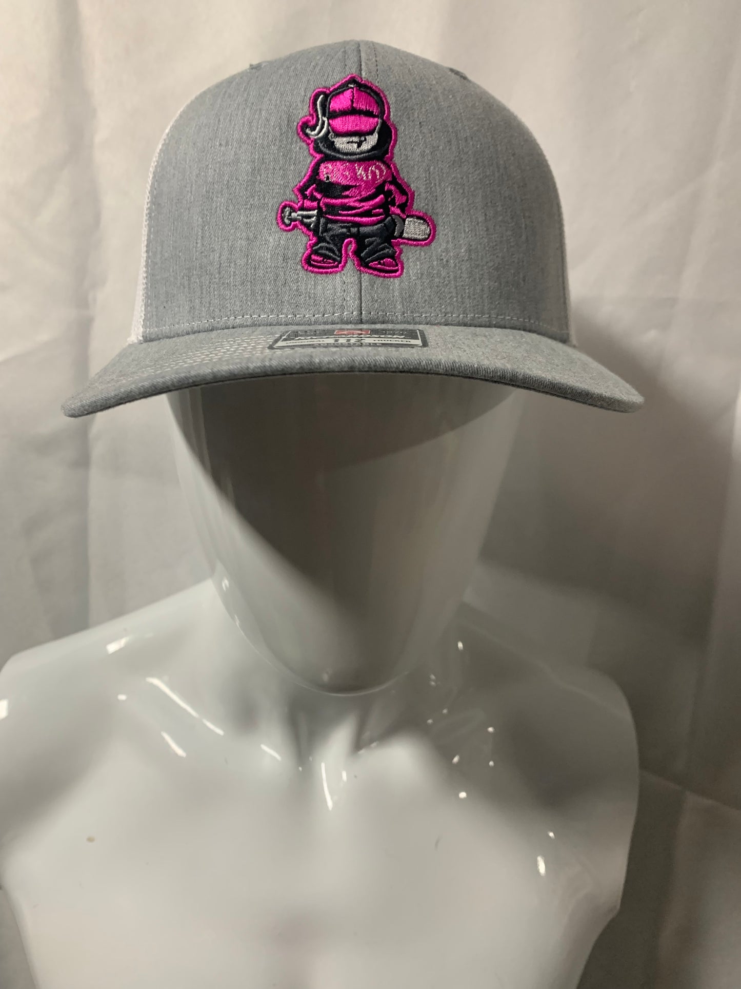 Snapback Trucker Hat - Gray/ Pink